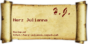 Herz Julianna névjegykártya